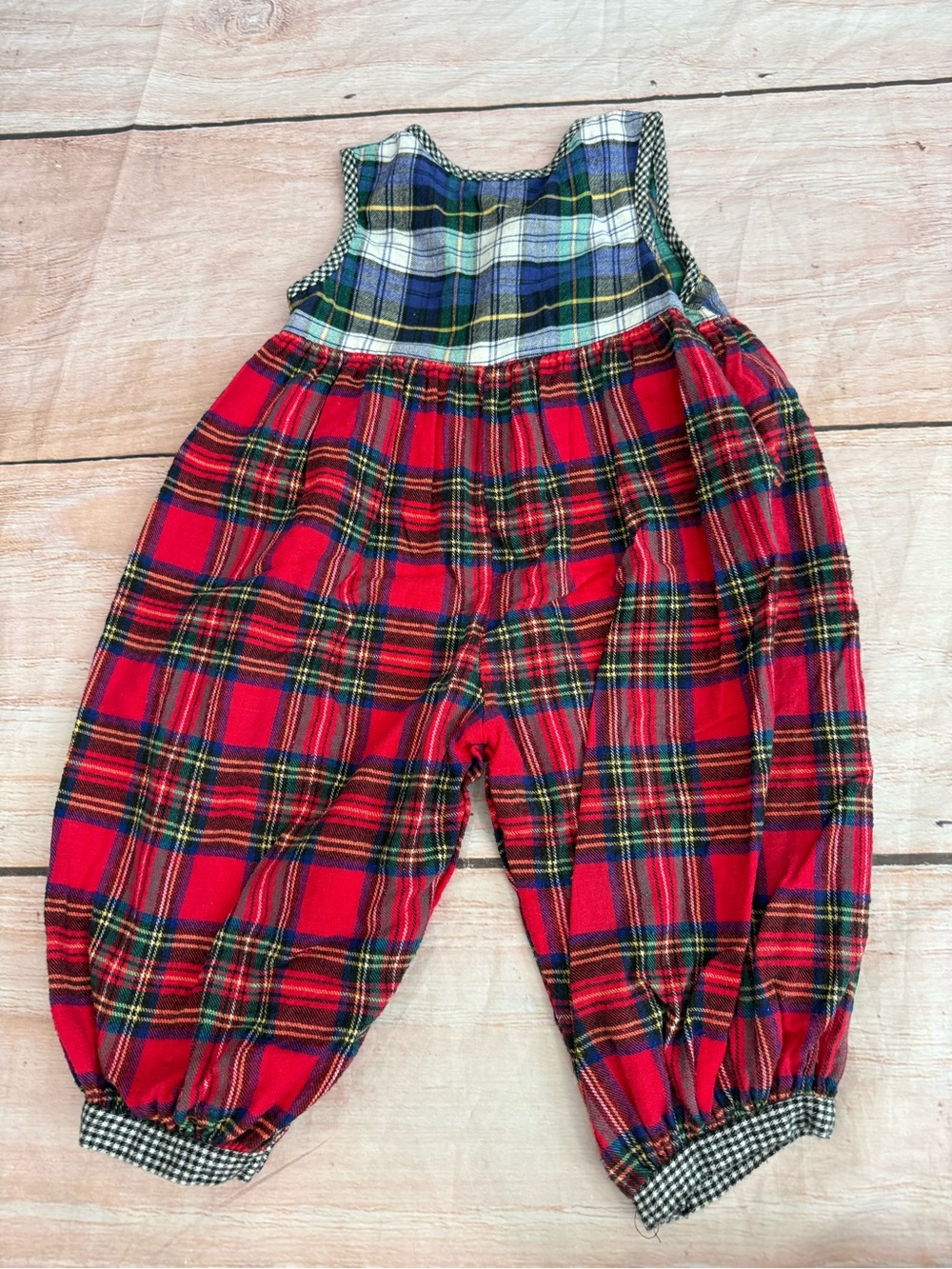 Vintage NURSERY RHYME Toddler Romper One-Piece Plaid Christmas Size 24 Months - Picture 5 of 5